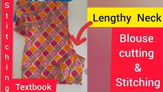 Plain Blouse lengthy Neck cutting and stitching clear explanation @stitchingtextbook2048 