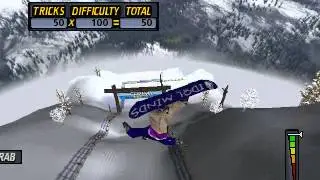 Cool Boarders 4 [PSX] : Vermont Big air test my gameplay