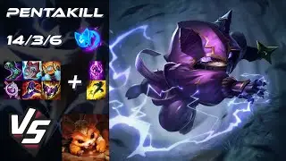 TOP Kennen vs Gnar [PENTAKILL] - EU Challenger Patch 14.18