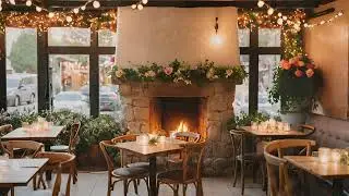 4K Relaxing Cozy Cafe ☕️ Soft Jazz Piano Music for Relaxing Studying Working White Rose Coffee Shop