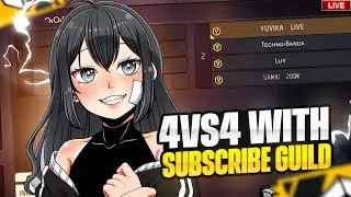🔴 Free Fire Live Guild Test 🔥 1vs4 Hardest Fight ☠️ | Road to 50K Subscriber ! 🔥 #fflive #girllive