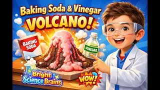 Baking Soda and Vinegar Volcano 🌋 | Fun Science Experiment for Kids | Bright Science Brains