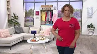 Quacker Factory Set of Two Ombre Sparkle Pocket Knit T-Shirts on QVC