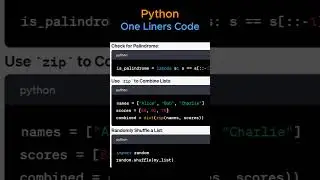 Python shorts | one liners | 