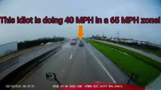 Slow Sunday driver does 40 MPH in a 65 MPH zone!