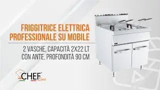 Friggitrice Elettrica Professionale Profondit&agrave; 90 cm 2 vasche CHFG22+22EGT9-EKO - Chefline