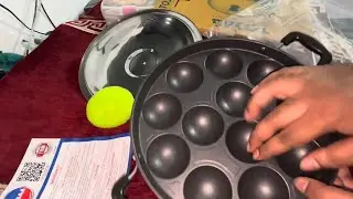 Tosaa Non-Stick 12 Cavity Appam Patra Side Handle with lid, Color May Vary