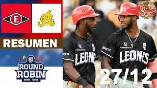 Resumen: Águilas Cibaeñas Vs. Leones del Escogido Round Robin (27/12/2025)