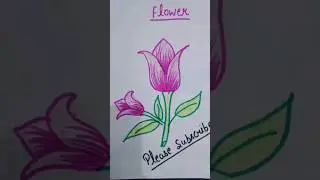 Beautiful Pink Flower Drawing Easy 2023 #shorts #flowers #pink #art #drawing #youtubeshorts