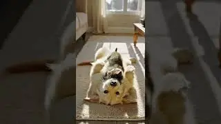 Tiny Kitten Hugs Big Dog and Uses Its Fur as a Cozy Pillow to Sleep! 🐶😺