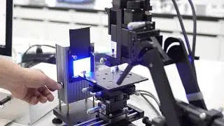 The contact angle meter / Goniometer model SL250 provide by KINO Scientific Instrument.
