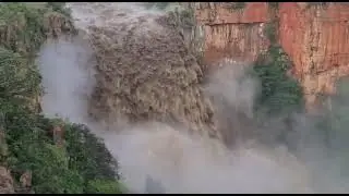 Flooding of Elands River fills up waterfall