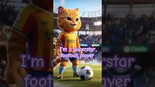 When The Orange Cat became a Professional Football #funny #animation #cat #ai #shorts
