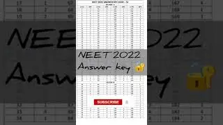 NEET 2022 Answer key code - S1 #neet2022 #neet #neetanswerkey