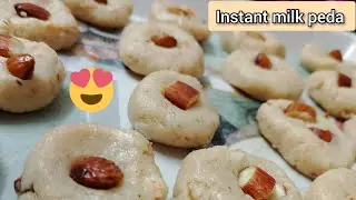 milk powder recipe🥛//10 minutes instant😋 peda recipe in Telugu🥰/ quick and easy milk👌🏻 peda recipe /