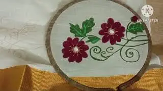 Hand Painting & Mirror Embroidery on Kerala Saree | Custom Saree Design Making