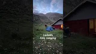 Ladakh Solo Campaign 🚴&zwj;♂️😱 #solo #solocamping #ladakh #cycle #subscribe #shorts