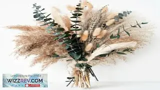 Green Pampas Grass Boho Bouquet  Exquisite Lavender and Eucalyptus Dried Flower