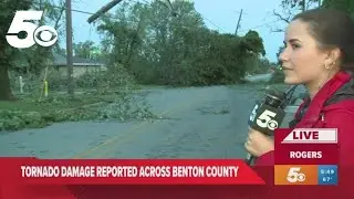 Rogers, Arkansas tornado damage seen