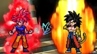 GOKU SSG V7 VS UNIVERSAL TREE POWERED GOKU SSJ4