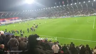 Fitorja n&euml; Serbi/ Momenti i festimit nga pankina e komb&euml;tares pas p&euml;rfundimit t&euml; ndeshjes
