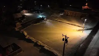 Snow plowing drone timelaps