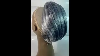SILVER GREY Drawstring PONYTAIL Extension * Short Bouncy Curls * Natural Yaki Mature Gray Hair Piece