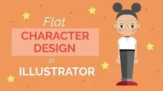 Flat character illustration ☀️ Digital art with me 🌟 Self portrait in Adobe illustrator tutorial