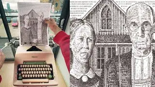 I Draw American Gothic using ONLY a Vintage Typewriter