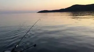 Lake Superior - trolling on calm night just north of Gull Rocks.