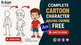 Complete cartoon character making course free / How to make cartoon character / Hindi