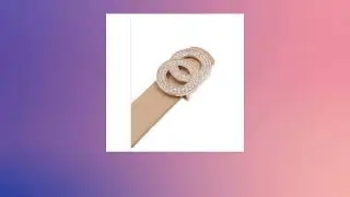 Rhinestone Metal Ring Buckle Belt