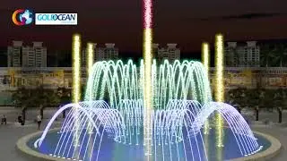 Dia.12m Pool Music Dancing Water Fountain - GO Fountain | نافورة المياه الرقص جولة بركة الموسيقى