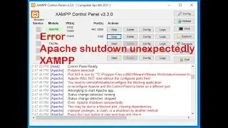 Error Apache shutdown unexpectedly XAMPP Control Panel
