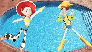 Jessie vs Woody from Toy Story in GTA 5 Water Fails | Ragdolls vol.25 (Euphoria Physics)