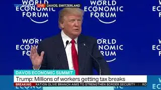 US President Donald Trump addresses WEF at Davos