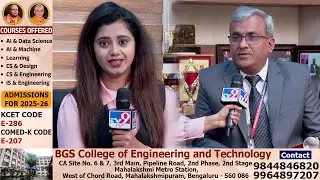 BGS College of Engineering and Technology: EP 01 - Admissions Open For  AI Data Science | #tv9d