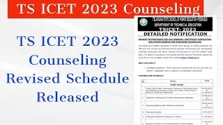 TS ICET Counseling New dates || TS ICET counselling dates 2023 || TS ICET Counseling Latest update