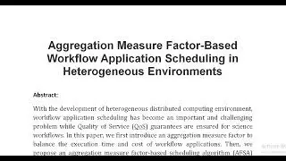 Aggregation Measure Factor Based Workflow Application Scheduling in Heterogeneous Environments