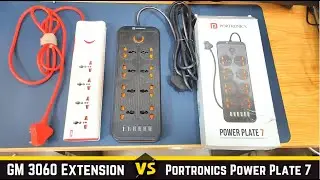 GM 3060 vs Portronics Power Plate 7 Extension Board detail comparison || load - USB - Heavy test
