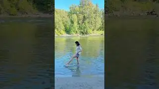 Summer fun! Barefoot bare legs feet in water!