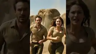 Wildlife Escape: Running for Life from a Charging Elephant Herd