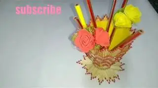 Best thing from match stick / Flower stand / pen stand made from match sticks