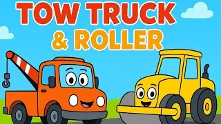 Tow Truck and Road Roller | Cartoon Vehicles for Kids | Go Go Cartoons