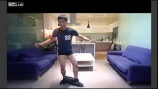 Guy Puts On Pants Without Using Any Hands