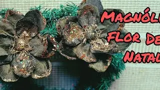 magn&oacute;lia uma linda flor de Natal em camur&ccedil;a. .