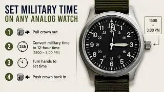 How to Change SET Date Day Military Time on ANY Budget Quartz Chronograph Analog Dial Watch