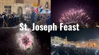 Grand celebration in Malta on Feast of Saint Joseph🧨🎆🎇 #malta #festival #feast