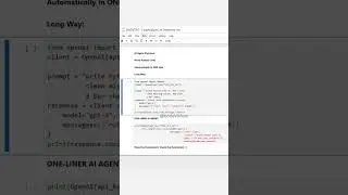 AI Agent Shortcut: Write Python Code Automatically in ONE Line | #AI #Python #Shorts