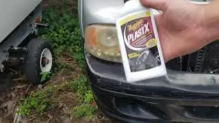 Cleaning headlights with harborfreight Meguiars PlastX clear plastic cleaner & polish. SRT8 Dakota
